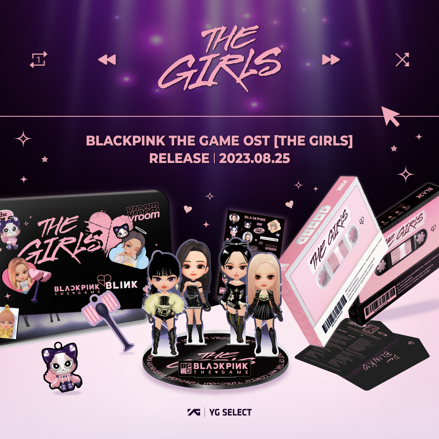 Pre-order BLACKPINK THE GAME OST The Girls Reve or Stella ver. & POB  Official MD